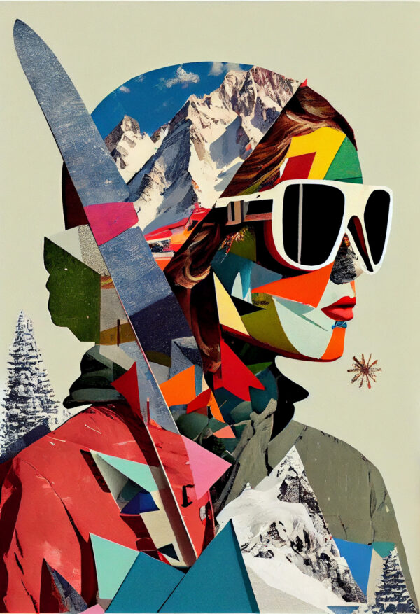 Bild Frau mit Ski